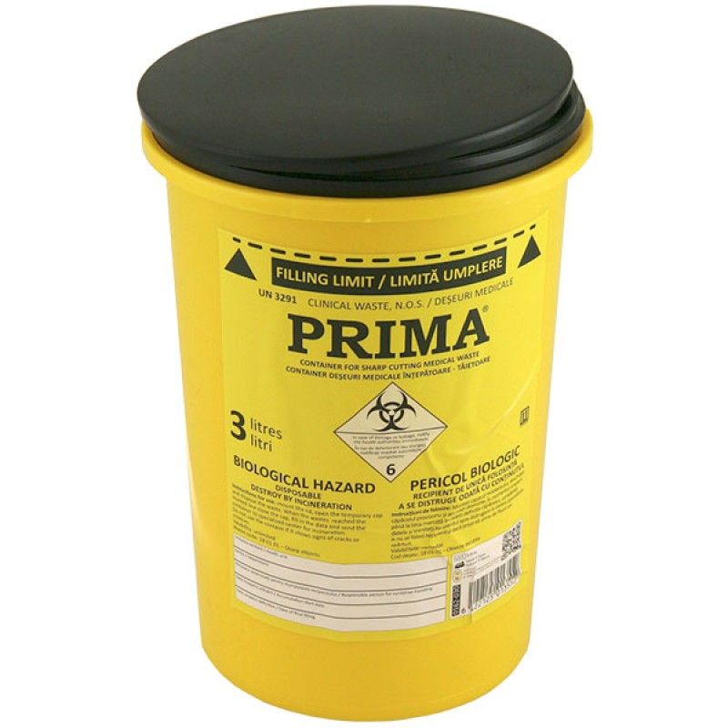 Recipient 3 litri plastic deseuri intepatoare taioase, certificat ADR